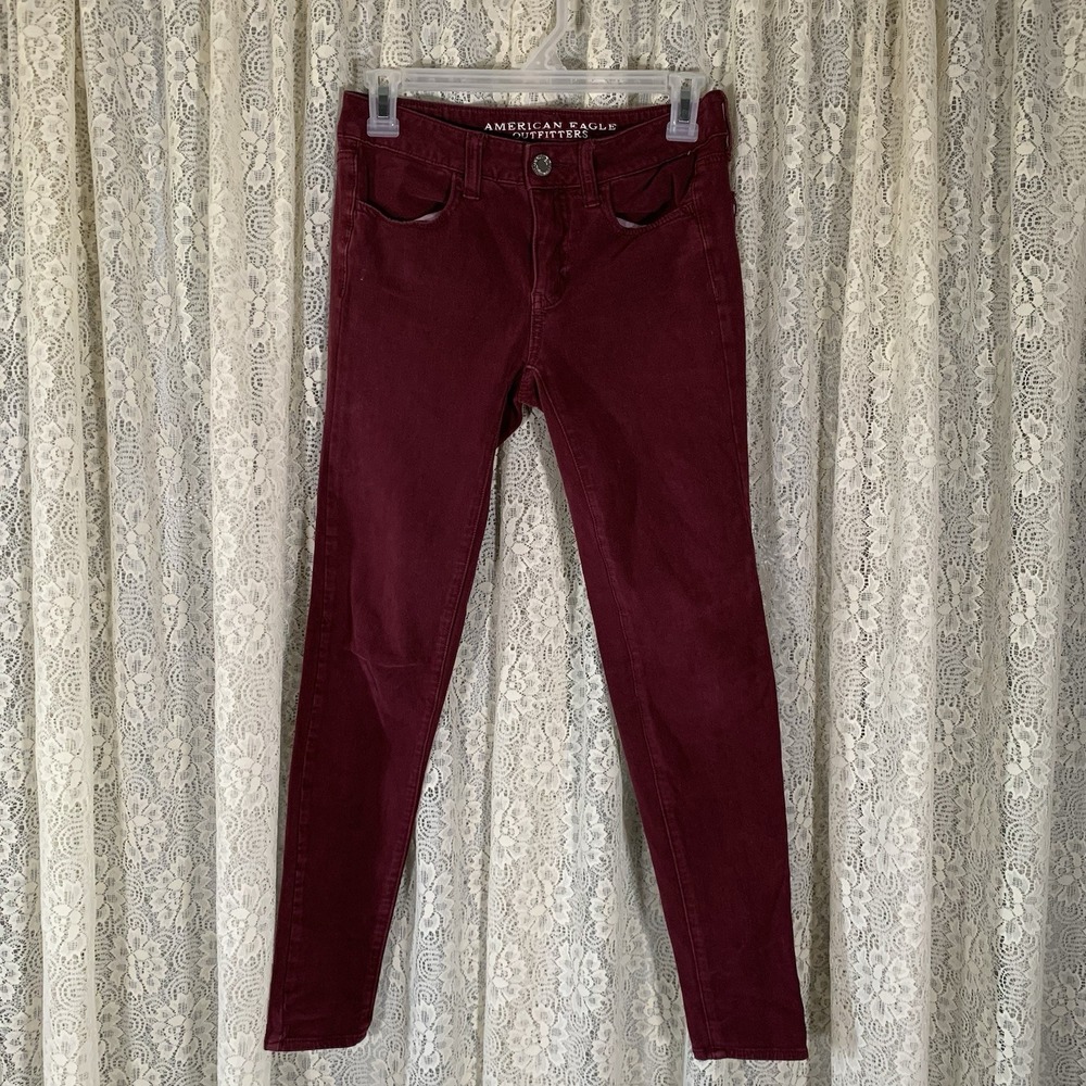 AmericanEagle‎ Pants Woman's 2  Burgundy 369 Super Stretch